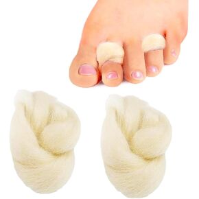 Lambs Wool Toe Separators Soft Feet Cushion Toe Separator Corn Cushion Pads Blister Prevention Bunions Callus Remover Cushions Hammer Toe Relief for Shoes- 2 Bag (1.76 oz)