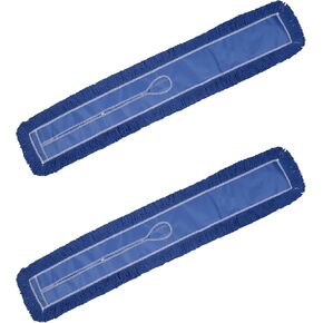 48" Industrial-Grade Cotton Dust Mop Head Refills, Perfect Replacement for Busy Home, Gym, Commercial Spaces, Heavy-Duty Mop for Janitorial & Housekeeping Needs - 2 Pack