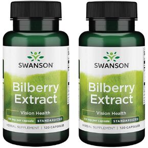 Swanson Bilberry Extract (Standardized) 60 Milligrams 120 Capsules