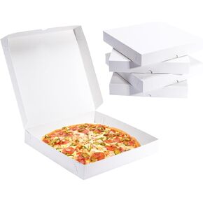 Thin White Pizza Box-7x7x1.6 Inch 36 Pack Disposable Small Pizza Boxes,White Pizza Boxes for Cookie,Mini Pies, Party Favors and Crafts