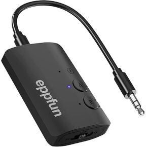 Premium AK3040C Airplane Bluetooth 5.2 Audio APTX-Adaptive Transmitter Receiver, Dual Connection APTX HD/APTX LL Wireless Audio Adapter, Use with Any 3.5mm Audio Jack on Airplanes,Gym, Auto,TV