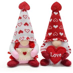 2 PCS Couple Apple Gnomes Plush Ornaments Handmade Swedish Tomte Doll Fruit Nisse Elf Tiered Tray Gnome Red for Summer Autumn Winter Christmas Farmhouse Home Kitchen Decorations