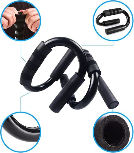 قضبان الدفع في صالة الألعاب الرياضية، معدات اللياقة البدنية، زوج واحد من مقابض تمرين الضغط مع قبضة إسفنجية مبطنة، معدات تمرين الضغط in Kuwait