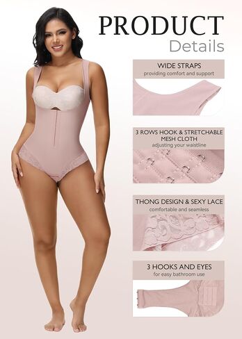SHAPSHE Shapewear Bodysuit for Women Tummy Control Fajas Colombianas Waist Trainer Girdle Thong Open Bust Body Shaper in Saudi Arabia