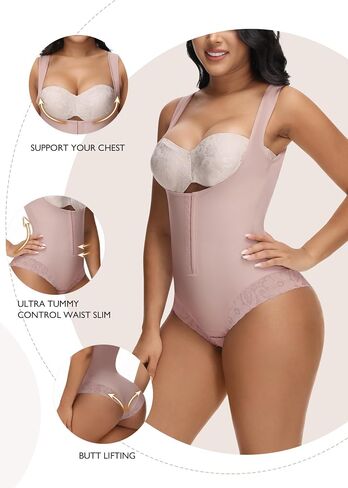 SHAPSHE Shapewear Bodysuit for Women Tummy Control Fajas Colombianas Waist Trainer Girdle Thong Open Bust Body Shaper in Saudi Arabia