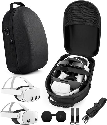 YRXVW Large Case for Meta Quest 3S/3/2, Fits BOBOVR & KIWI Battery Straps in Kuwait