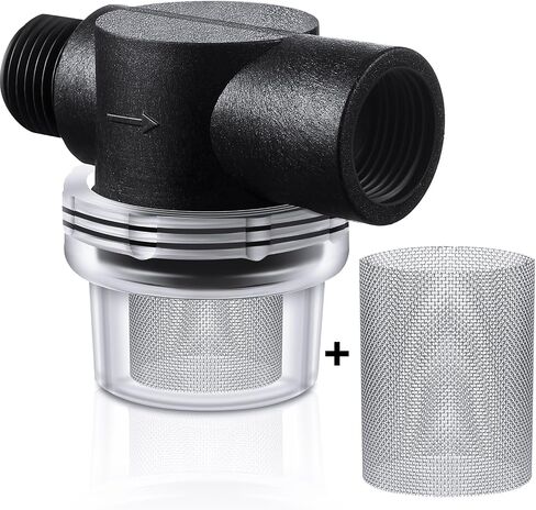 Water Pump Strainer Filter Set Include Twist On Pipe Strainer and Extra 50 Mesh Stainless Steel Filter Screen, RV Replacement 1/2 Sediment Filter Compatible with WFCO Pumps in Saudi Arabia