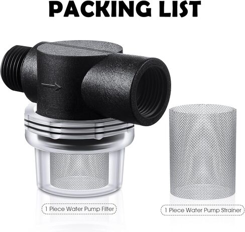 Water Pump Strainer Filter Set Include Twist On Pipe Strainer and Extra 50 Mesh Stainless Steel Filter Screen, RV Replacement 1/2 Sediment Filter Compatible with WFCO Pumps in Saudi Arabia