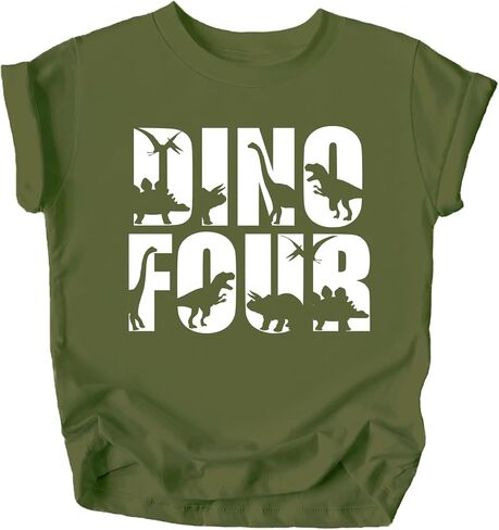 قميص ديناصور لعيد الميلاد الرابع من Olive Loves Apple Dino Four للفتيات والأولاد الصغار in Kuwait