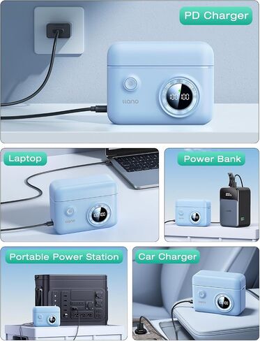 llano LP-E6NH Camera Battery 18W Fast Dual USB C Charger, Compatible with Canon EOS R5, R6 Mark II, 5D 6D 7D Mark II III IV, 5Ds, 60D, 70D, 80D, 90D Smart Digital Display, Magnetic Snap Cover in Saudi Arabia