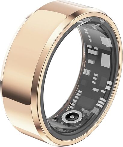 Smart Rings Health Tracker，Sports Fitness Ring，Step Tracker，Heart Rate Monitor ，Blood Oxygen， Sleep Tracker ，IP68 Waterproof，Activity Fitness Tracker，Best Smart Rings for Women Men (Gold, 4) in Kuwait