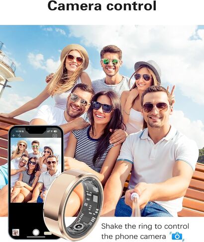 Smart Rings Health Tracker，Sports Fitness Ring，Step Tracker，Heart Rate Monitor ，Blood Oxygen， Sleep Tracker ，IP68 Waterproof，Activity Fitness Tracker，Best Smart Rings for Women Men (Gold, 4) in Kuwait