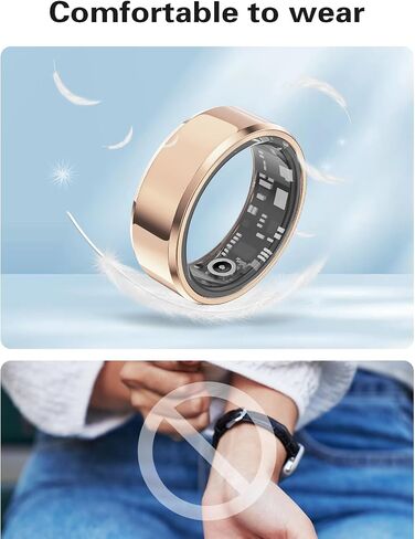 Smart Rings Health Tracker，Sports Fitness Ring，Step Tracker，Heart Rate Monitor ，Blood Oxygen， Sleep Tracker ，IP68 Waterproof，Activity Fitness Tracker，Best Smart Rings for Women Men (Gold, 4) in Kuwait