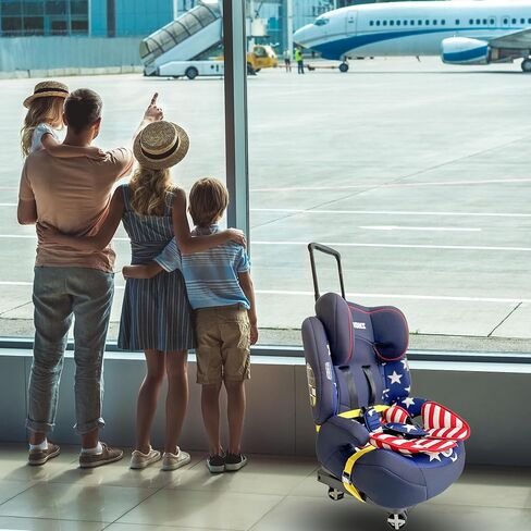 عربة مقعد السيارة للمطار - حاملة دوارة لمقعد السيارة بالمطار للطائرة - عربة مقعد السيارة بعجلات - عربة أمتعة قابلة للطي لحقيبة الظهر in Kuwait