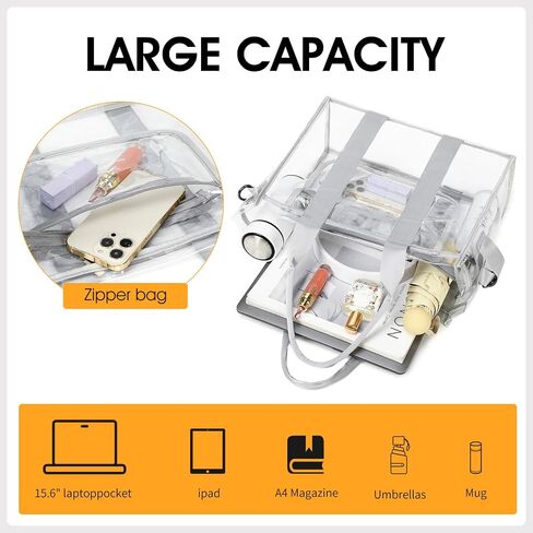 Clear Bags for Women Clear Tote Bag, Clear Crossbody Bag, Stadium Approved Clear Purse for Sports Events, Concert & Work in Saudi Arabia