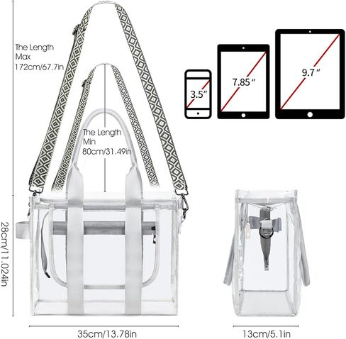 Clear Bags for Women Clear Tote Bag, Clear Crossbody Bag, Stadium Approved Clear Purse for Sports Events, Concert & Work in Saudi Arabia