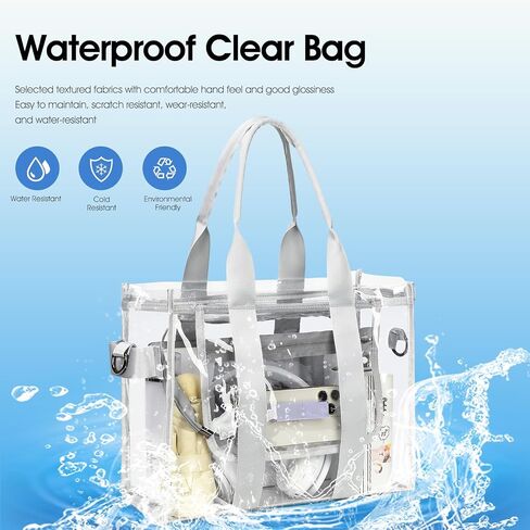 Clear Bags for Women Clear Tote Bag, Clear Crossbody Bag, Stadium Approved Clear Purse for Sports Events, Concert & Work in Saudi Arabia