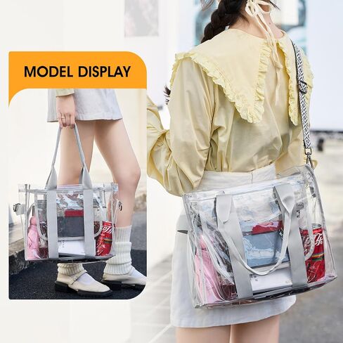 Clear Bags for Women Clear Tote Bag, Clear Crossbody Bag, Stadium Approved Clear Purse for Sports Events, Concert & Work in Saudi Arabia