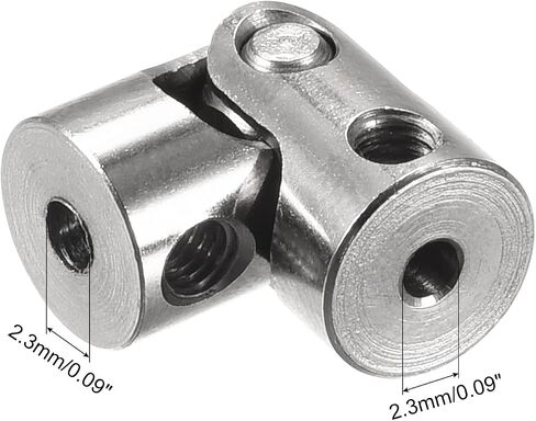 MECCANIXITY 2mm to 2mm Inner Dia Rotatable Universal Joint Shaft Coupling Motor Shaft Coupler L18 x D8 with Screws and Wrench for RC Model Pack of 3 in Saudi Arabia