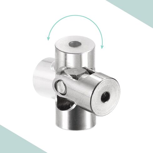 MECCANIXITY 2mm to 2mm Inner Dia Rotatable Universal Joint Shaft Coupling Motor Shaft Coupler L18 x D8 with Screws and Wrench for RC Model Pack of 3 in Saudi Arabia