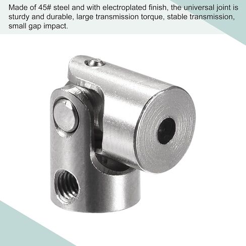MECCANIXITY 2mm to 2mm Inner Dia Rotatable Universal Joint Shaft Coupling Motor Shaft Coupler L18 x D8 with Screws and Wrench for RC Model Pack of 3 in Saudi Arabia