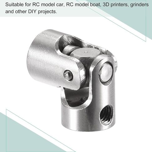 MECCANIXITY 2mm to 2mm Inner Dia Rotatable Universal Joint Shaft Coupling Motor Shaft Coupler L18 x D8 with Screws and Wrench for RC Model Pack of 3 in Saudi Arabia