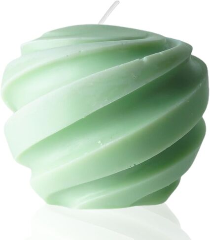 Swirl Ball Candle，Scented Soy Wax Spiral Candle，Home Office Danish Pastel Trendy Room Floating Shelves Decor Large Candles,White in Kuwait