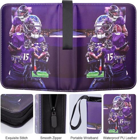Football Card Binder with Sleeves 400 Pocket, Sports Card binder Compatible with Baseball Card, Basketball Card, Hockey card, Soccer Card, Trading Card Binder for Boys and Girls in Saudi Arabia