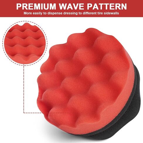 3 Pack Large Tire Dressing Applicator Pads, Wavy Contour Tire Polish Sponge for Applying Tire Shine,Tire Wet, Tire Gel, Or Tire Balm (Red, green, blue in Saudi Arabia