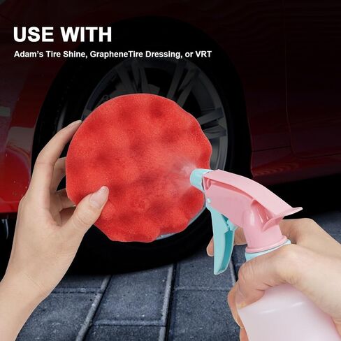 3 Pack Large Tire Dressing Applicator Pads, Wavy Contour Tire Polish Sponge for Applying Tire Shine,Tire Wet, Tire Gel, Or Tire Balm (Red, green, blue in Saudi Arabia