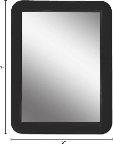 مرآة خزانة مغناطيسية لخزانة المدرسة، خزانة الصالة الرياضية، خزانة المكتب، ورشة العمل أو الثلاجة، مرآة المكياج، 5 بوصة × 7 بوصة (أسود) in Kuwait