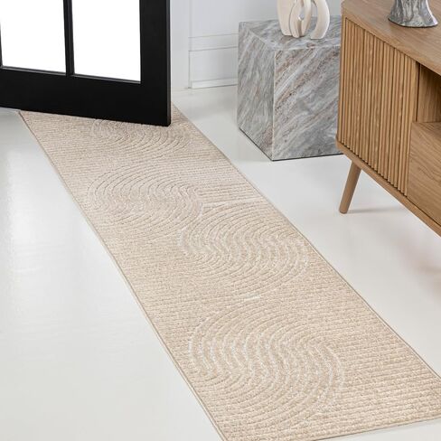 JONATHAN Y SCN100B-8 سجادة Skagen Minimalist Curve هندسية للمنطقة الداخلية، حديثة، معاصرة، ساحلية، هندسية، بوهيمية، غرفة النوم، المطبخ، غرفة المعيشة، غير تساقط، عاجي/كريمي، 8 × 10 بوصة in Saudi Arabia