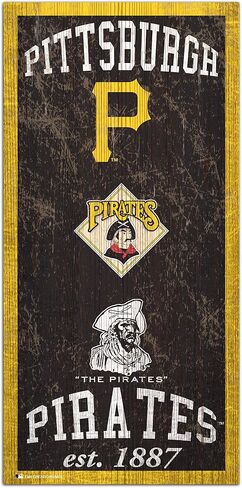 Fan Creations MLB Pittsburgh Pirates Unisex Pittsburgh Pirates Heritage Sign, Team Color, 6 x 12 in Saudi Arabia
