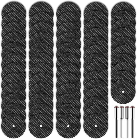 60pcs Rotary Tool Cut Off Wheels 1-1/4'' Fiberglass Reinforced Cutting Wheel Discs with 4Pcs Mandrels Rotary Tool Accessories for Cutting Metal, Wood, Stone in Kuwait