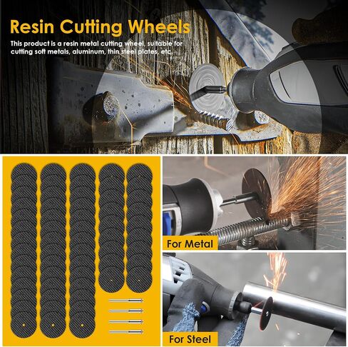 60pcs Rotary Tool Cut Off Wheels 1-1/4'' Fiberglass Reinforced Cutting Wheel Discs with 4Pcs Mandrels Rotary Tool Accessories for Cutting Metal, Wood, Stone in Kuwait