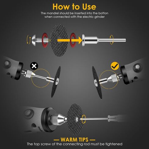 60pcs Rotary Tool Cut Off Wheels 1-1/4'' Fiberglass Reinforced Cutting Wheel Discs with 4Pcs Mandrels Rotary Tool Accessories for Cutting Metal, Wood, Stone in Kuwait