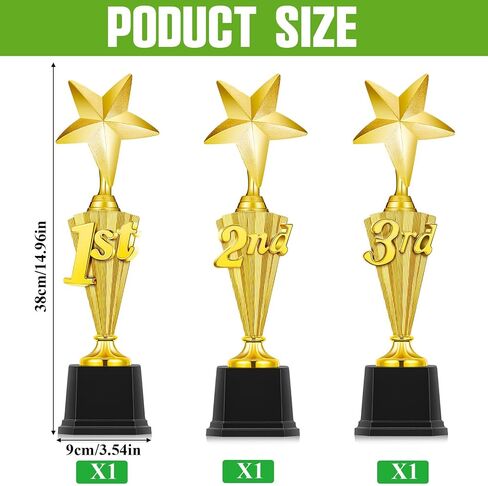 3rd 2nd 1st Place Trophy First Place Trophy Plastic Trophy Award for Sports Tournament Funny Trophy Cup for Football Soccer Competitions Reward Ceremony in Kuwait