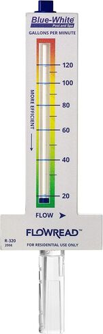Blue-White FLOWREAD® R-325، 30-150 GPM، مقياس تدفق أكريليك لأنبوب معرف 2.50 بوصة، قياس دقيق لمعدل التدفق لحمامات السباحة السكنية in Kuwait