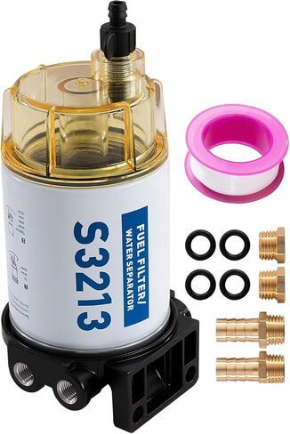 S3213 B32013 RK30475 Marine Fuel Water Separator with Clear Bowl for Yamaha MAR-24563-00-00 Mercury 35-809097 Sierra 18-7919 18-7922-1 18-7928-1 Suzuki 99105-20004-BWL in Kuwait