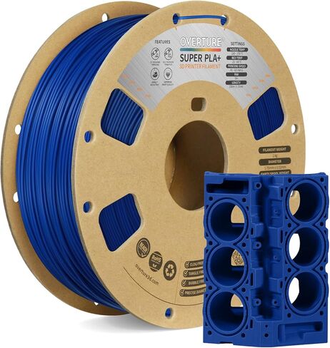 OVERTURE PLA Plus (PLA+) Filament 1.75mm PLA Professional Toughness Enhanced PLA Roll, Cardboard Spool, Premium PLA 1kg(2.2lbs), Dimensional Accuracy 99% Probability +/- 0.03mm (Black) in Kuwait