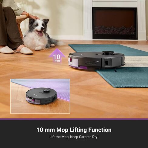 Eureka E20 Plus Robot Vacuum with Bagless Self Emptying Station, Robotic Vacuum and Mop Combo, 45-Day Capacity, Upgraded 8000Pa Suction and Anti Hair-Tangling Brush, LiDAR Navigation, App Control in Saudi Arabia