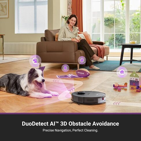 Eureka E20 Plus Robot Vacuum with Bagless Self Emptying Station, Robotic Vacuum and Mop Combo, 45-Day Capacity, Upgraded 8000Pa Suction and Anti Hair-Tangling Brush, LiDAR Navigation, App Control in Saudi Arabia
