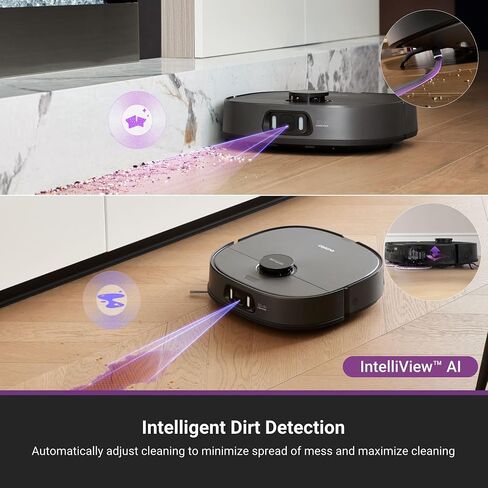 Eureka J15 Pro Ultra Robot Vacuum and Mop with Self Emptying Base, 16,200 Pa Suction, Flex-Arm Design Side Brush & Mop, Auto Mop Hot Water Washing & Hot Air Drying, AI Obstacle Avoidance, White in Saudi Arabia