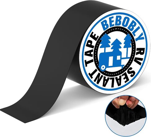Butyl Sealant Waterproof Tape,RV Roof Tape Black,4 Inch X 50 Foot Leak Repair Sealant Tape，UV & Waterproof for RV Roof,Window,Camper, Boat,Pipe Sealing Black in Saudi Arabia