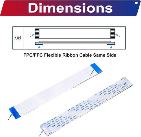 FFC FPC Connector Ribbon Cable Connector ffc-fpc 4P 6P 8P 10P 12P 14P 16P 20P 30P 40P,150mm Length Flexible Flat Cable 0.5mm Pitch A Type(KS-0.5-SS-A) in Saudi Arabia