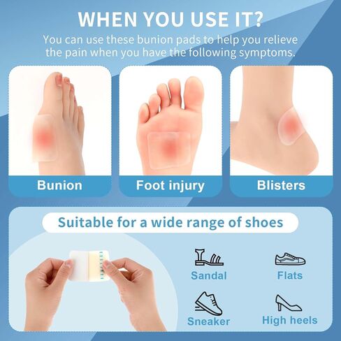 ضمادات جل نفطة للأقدام، ضمادات غرواني مائي 20 قيراط، وسائد لاصقة مقاومة للماء، وسادات نفطة للكعب وأصابع القدم والقدم، ضمادات ختم مائية للوقاية والتعافي (5 أشكال) in Kuwait