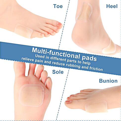 ضمادات جل نفطة للأقدام، ضمادات غرواني مائي 20 قيراط، وسائد لاصقة مقاومة للماء، وسادات نفطة للكعب وأصابع القدم والقدم، ضمادات ختم مائية للوقاية والتعافي (5 أشكال) in Kuwait