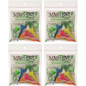 Martini Golf Tees 2" 4 Packs of Mixed - 24 Tees Total - Virtually Unbreakable