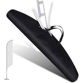 Extra Large Flag Storage Case Bag Feather Flag Kit Carrying Bag Oxford Fabric Portable Color Guard Flag Storage Bag for Swooper Flags Poles and Mounts, 53 x 14 Inch