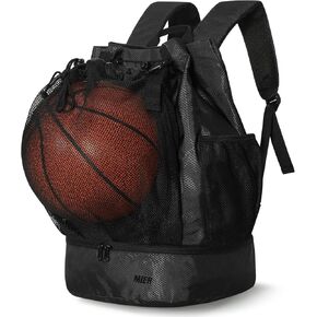 MIER Drawstring Basketball Backpack Soccer Bag with Shoe Compartment & Mesh Pocket Sports Gym String Backpack for Women Men, Lightweight in Kuwait
